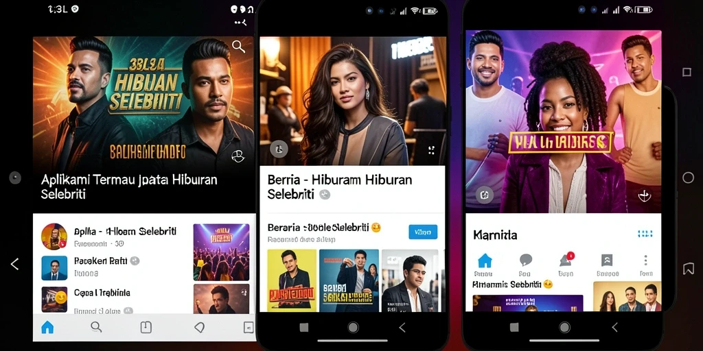 Tampilan utama aplikasi 33L dengan berita dan informasi selebriti.