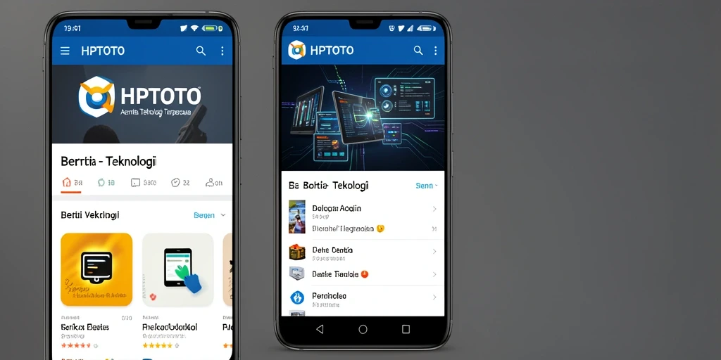 Antarmuka aplikasi HPTOTO menampilkan berita teknologi terbaru.