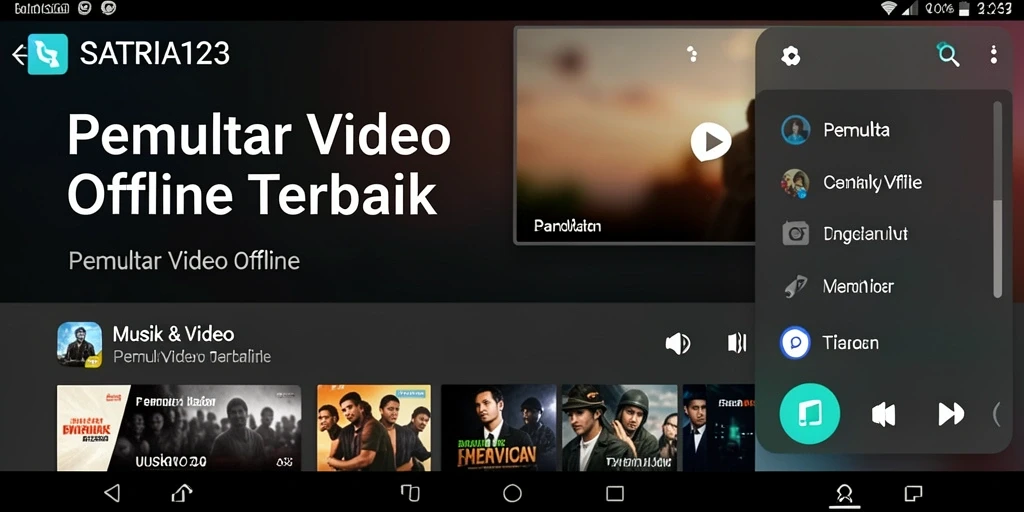 Antarmuka SATRIA123 yang sederhana dan intuitif untuk Pemutar Video Offline.