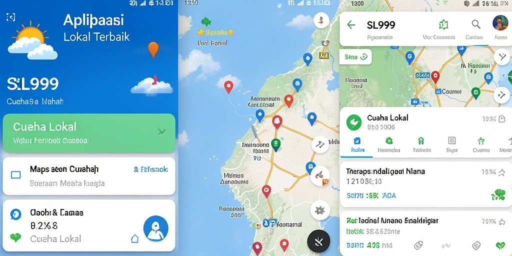 Tampilan antarmuka aplikasi Cuaca Lokal SL999 dengan informasi cuaca terkini.